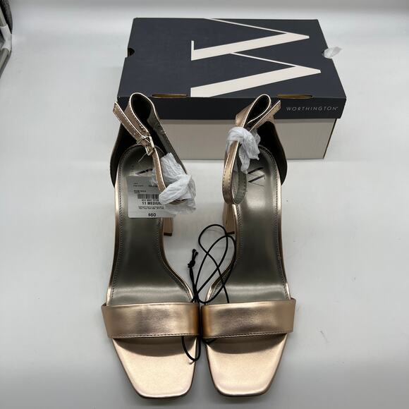 Worthington Womens Becklyn Heeled Sandals Rose Gold Size 11M - Picture 3 of 10